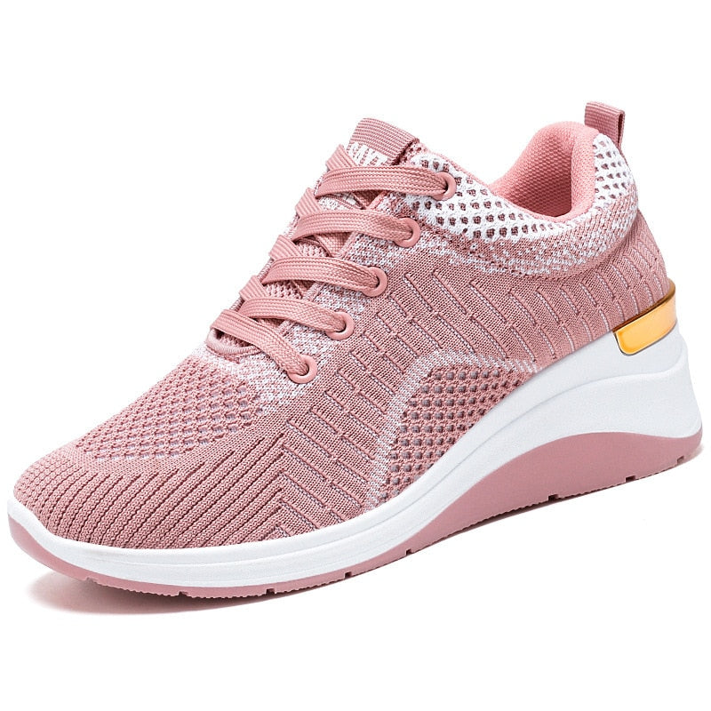 lovevop  Ladies Platform Sneakers Fashion Versatile Flat Sneakers Mesh Breathable Ladies Casual Shoes Zapatos Casuales De Mujer