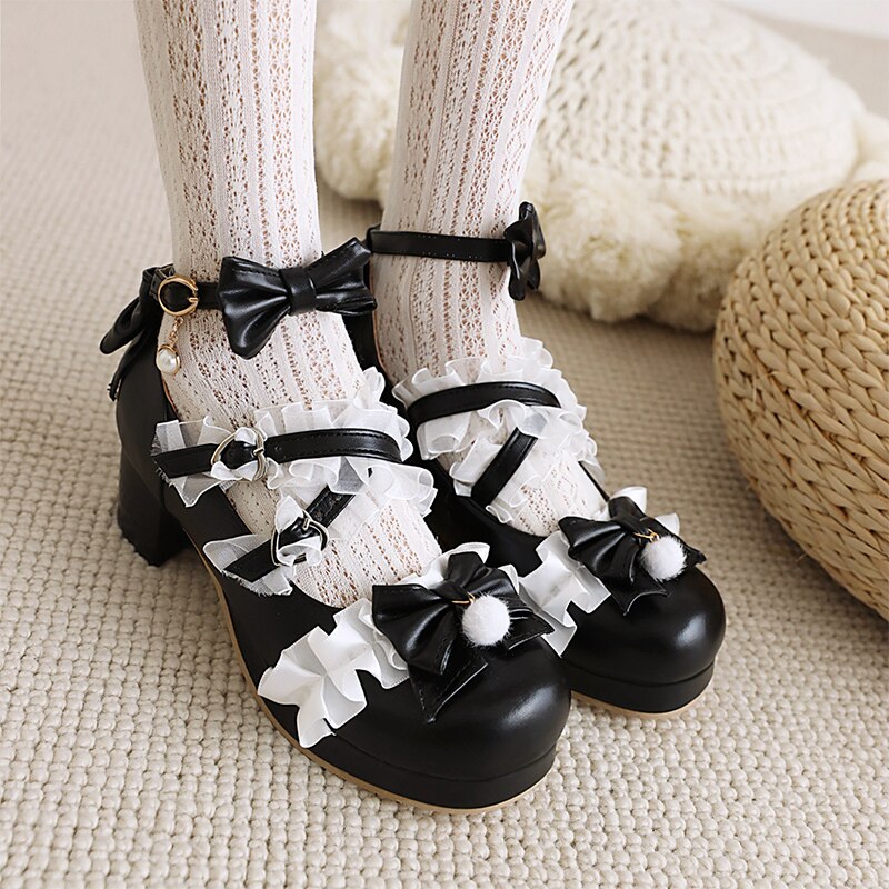 Back to school outfit lovevop  Women Fashion  Mary Jane Shoes Ladies New Cosplay Lolita Shoes Female Platform Breathable Casual Slide Footwear Plus Size 48