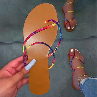 Back To School lovevop  Women Print Flip Flops  Woman Summer Slipper Women's Narrow Band Flat Ladies Fashion Slides Female Beach Shoes Plus Size 42