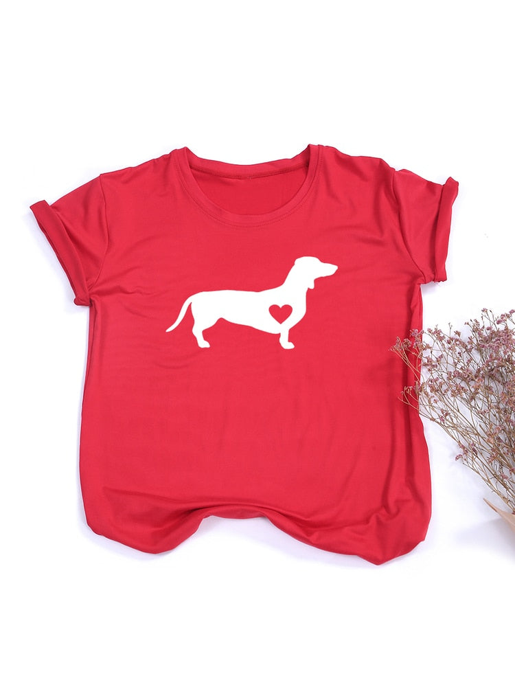 Women's Dachshund Dog Print Women T-Shirt