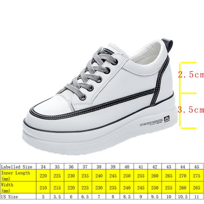 lovevop  6Cm Genuine Leather Women Shoes Platform Wedge Sneakers Women Shoes  Spring Autumn Air Mesh Breathable Shoes