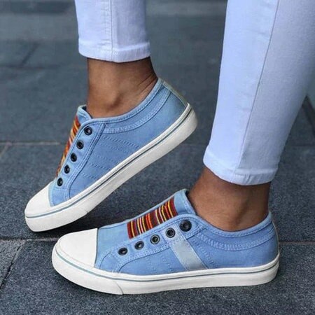 Back to school lovevop   Canvas Casual Flat Shoes Elastic Overshoes Print Breathable Outdoor Walking Single Shoes Loafers Women's Shoes Plus Size