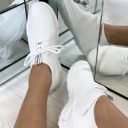 Back to school lovevop  Women's Breathable Sneakers Ladies Knitted Sock Vulcanized Female Light Tennis Shoes Woman Comfort Flat Women Footwear Plus Size