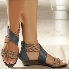 Back To School lovevop   New Ladies Shoes Summer Vintage Sandals Fashion Boho Woven Casual Anti-Slip For Women Summer Beach Shoes Gladiator