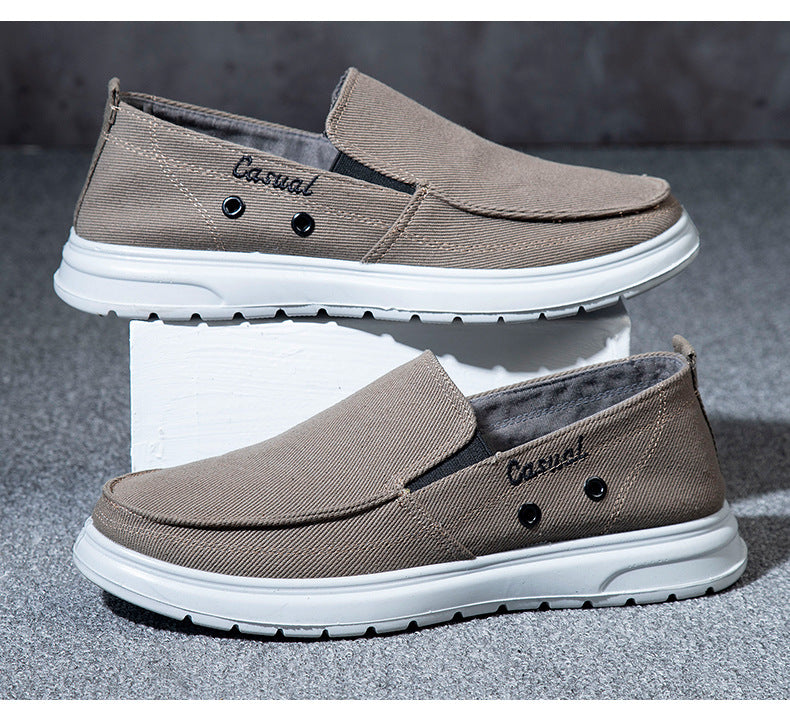 Back to college Men's Fashion Casual Shoes Trend Canvas Shoes Cover Foot Men Flat Shoes Lightweight Soft Walking Sneakers  New Spring Autumn