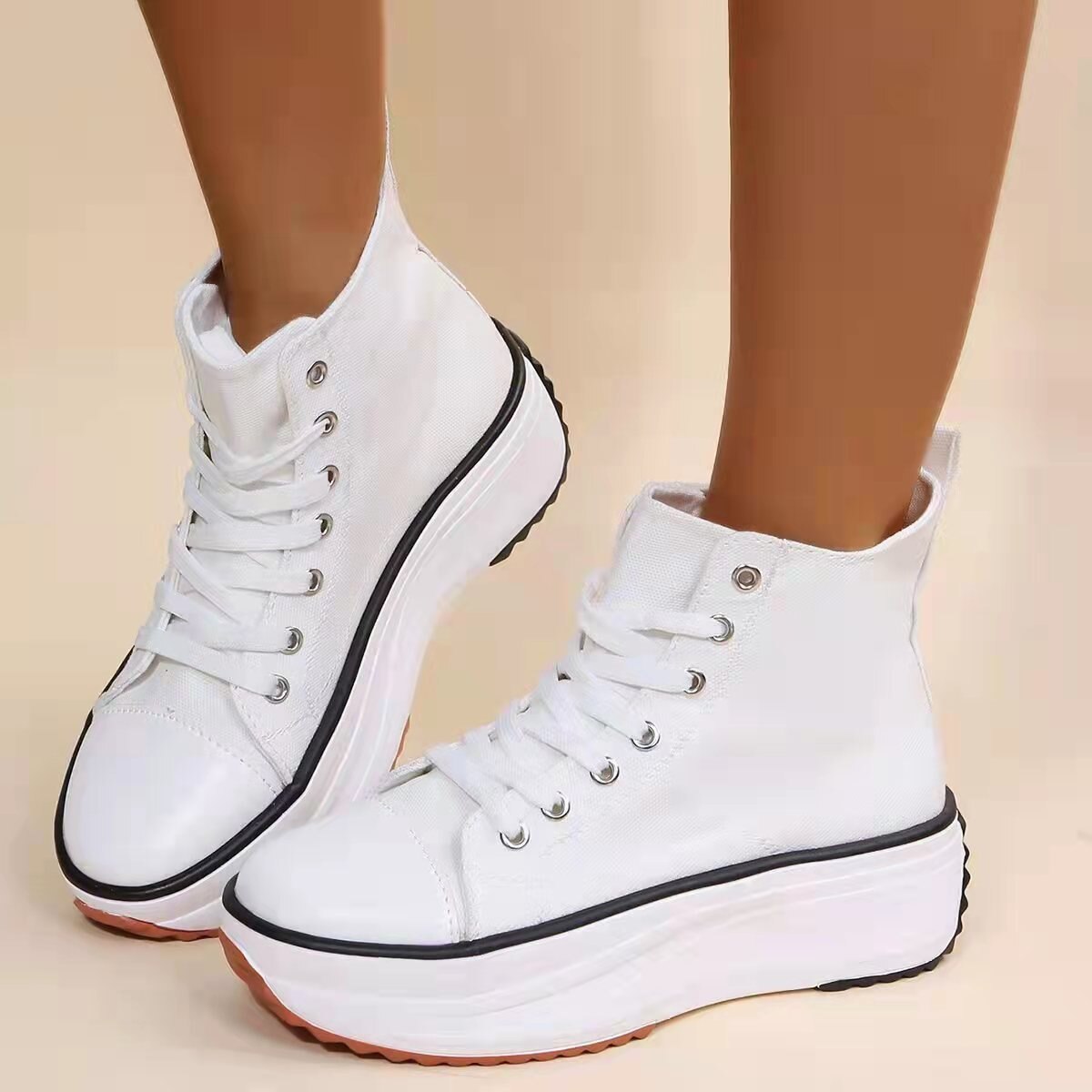 Back To School lovevop  Canvas Shoes  Women Trainers Women High Top Sneaker Lady Autumn Female Platform Vulcanized Footwear Girl Fashion Sneakers