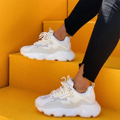 Back to school lovevop  Women Lace Up Sneaker Woman Mesh Vulcanized Female Sports Shoes Ladies Breathable Flats Women's Footwear Autumn Smmer