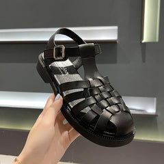 Back to college New Summer Sandals Women's Casual Trend Platform Low Heel Elegant Beach Fashion Gladiator Weave Comfort Free Shipping