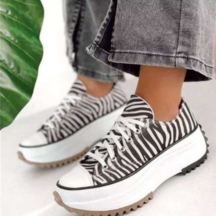 Back to school outfit  lovevop  Sneaker Women Shoes Zebra Pattern Canvas Shoes New Style Female Sport Casual Shoes Women  Chaussure Femme Zapatillas Mujer