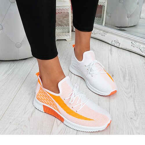 Back To School lovevop  Women Sneakers Ladies Mesh Breathable Sport Shoes Woman Mix Color Casual Vulcanized  Women's Flats Female Plus Size 43