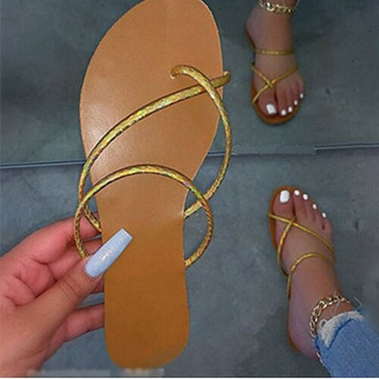 Back To School lovevop  Women Print Flip Flops  Woman Summer Slipper Women's Narrow Band Flat Ladies Fashion Slides Female Beach Shoes Plus Size 42