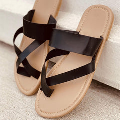 Back To School lovevop  Woman Casual Flip Flops  Women Sewing Slippers Summer Ladies Comnfortable Beach Shoes Female PU Leather Footwear Plus Size