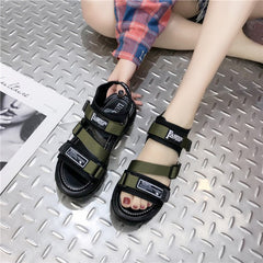 lovevop  Platform Women's Sandals Summer Shoes Women Thick Sole Slides Fashion Breathable Women Sandals Casual Adjustable Wide