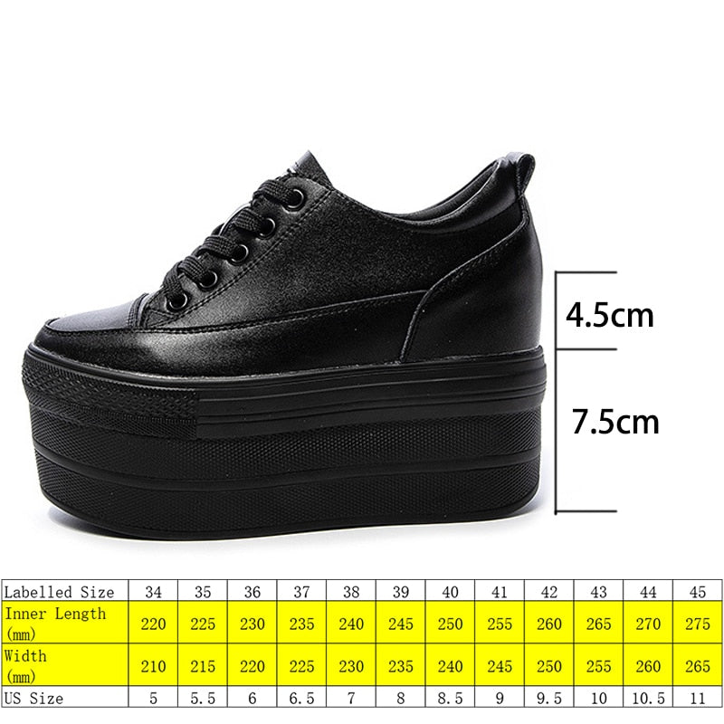 lovevop  2024 Single Shoes Women New Autumn Women's Leather Platform White Shoes Fashion Breathable Elevator Casual Shoes Lace-Up