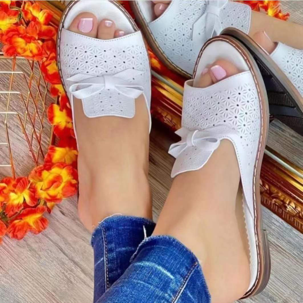 lovevop Outfit  lovevop Summer Bowknot Sandals Women Shoes Sandals 2024 Woman Hollow Out Women Shoe Slip On Women Sandals Slipper Women Shoes