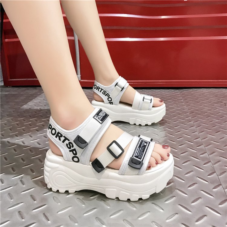 lovevop  Platform Women's Sandals Summer Shoes Women Thick Sole Slides Fashion Breathable Women Sandals Casual Adjustable Wide