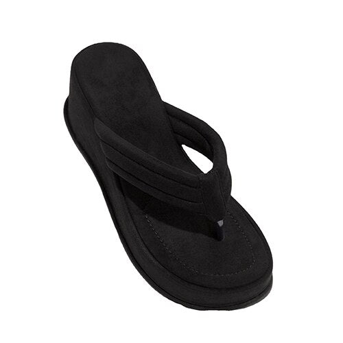 Back to school lovevop Women's Flip Flops Women Platform Slippers Female Wedges Solid Casual Slides Ladies Summer Beach Shoes Plus Size Footwear