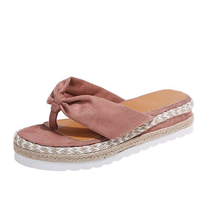 Back  To School Outfit  lovevop  Women Platform Flat Slippers Flip Flops Female Hemp Casual Summer Beach Slides Ladies Fashion Comfort Footwear Plus Size