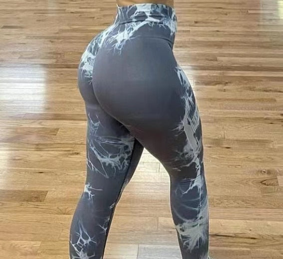 Women's Tiedye Gym Leggings Seamless Mujer Push Up Booty Pants Yoga Leggins