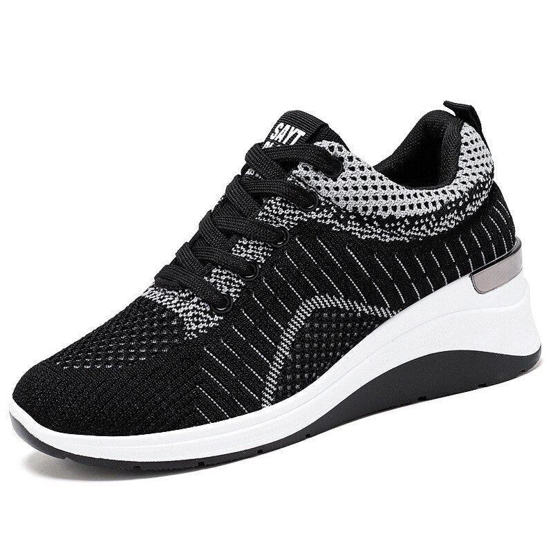 lovevop  Ladies Platform Sneakers Fashion Versatile Flat Sneakers Mesh Breathable Ladies Casual Shoes Zapatos Casuales De Mujer