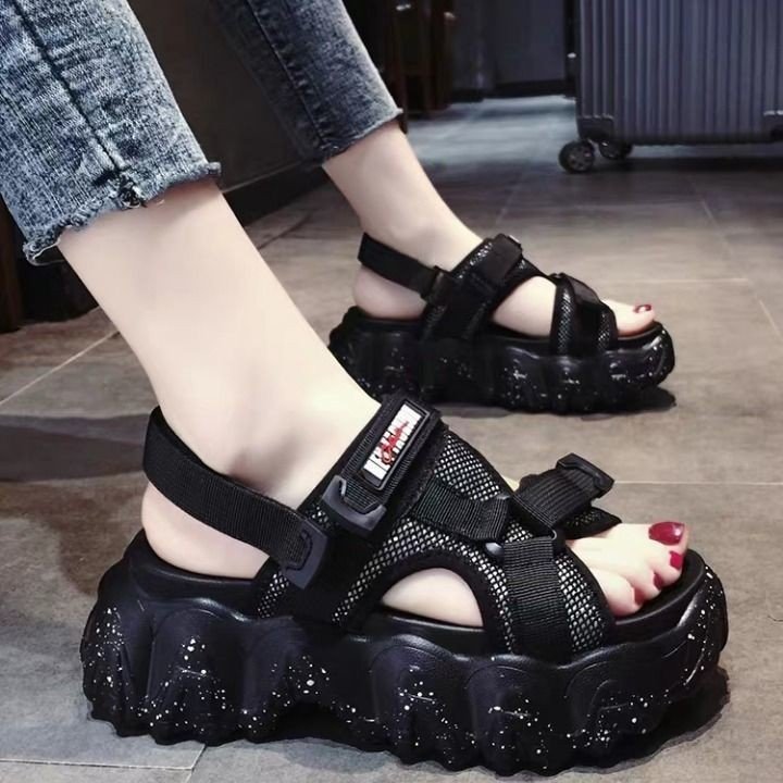 lovevop  6CM Gladiator Platform Women's Sandals 2024 Summer Fashion Women Chunky Beach Sandal Denim Comfortable Sandalias Mujer