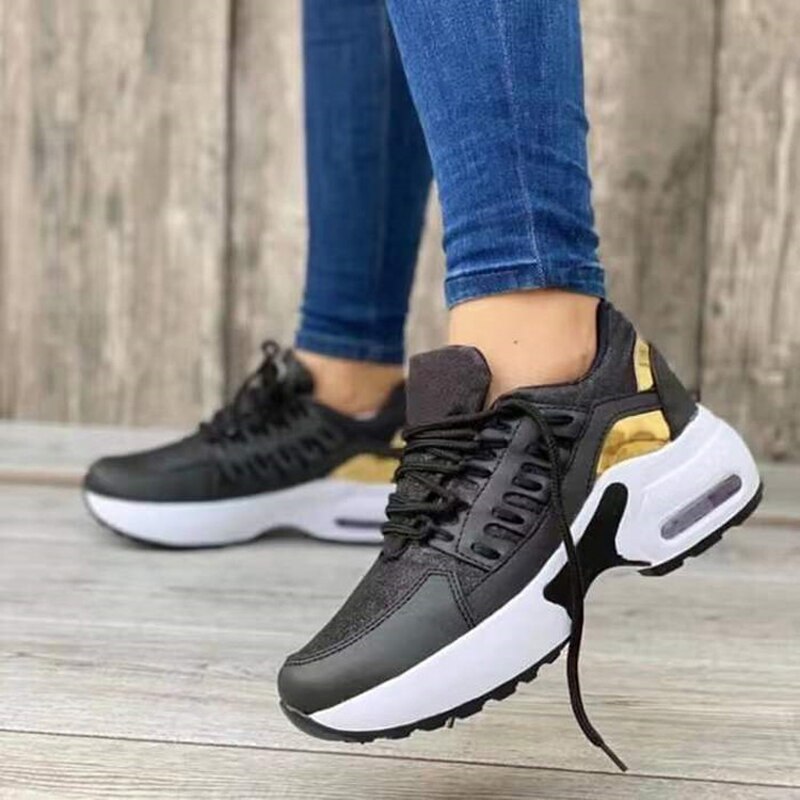 lovevop   Comfortable Outdoor High-Quality Walking Shoes Women's White Shoes Spring Autumn New Lace-Up Flat Casual Sports Shoes