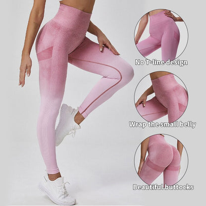 Gradient Color Energy Legging Women Workout Fitness Jogging Running Leggings Gym Tights Stretch Sportswear Yoga Pants