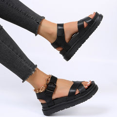 lovevop  Summer Women's Wedge Platform Sandals Fashion Open Toe Shoes Woman Sandals Ladies Casual Sandalias Mujer Verano