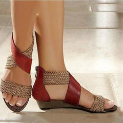 Back To School lovevop   New Ladies Shoes Summer Vintage Sandals Fashion Boho Woven Casual Anti-Slip For Women Summer Beach Shoes Gladiator