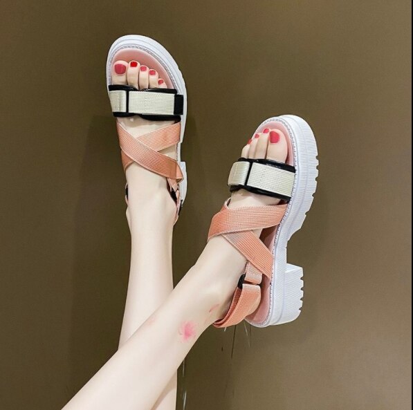 lovevop Summer Platform Sandals  Fashion Women Strap Gladiator Sandal Wedges Shoes Casual Woman Peep Toe Espadrille Femme