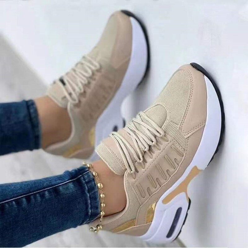 lovevop   Comfortable Outdoor High-Quality Walking Shoes Women's White Shoes Spring Autumn New Lace-Up Flat Casual Sports Shoes