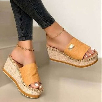 lovevop Back to college Womens High Heels Sandal Thick Bottom Casual Shoes Ladies Leisure Summer Wedges Sandals Woman Shoes Women Platform Mules Slipper