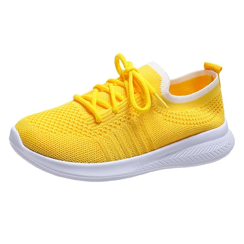 Back To School lovevop   Women Sneakers Ladies Mesh Vulcanized Woman Flats Plus Size Casual Tennis Sports Shoes Female Elastic Lace Up Footwear