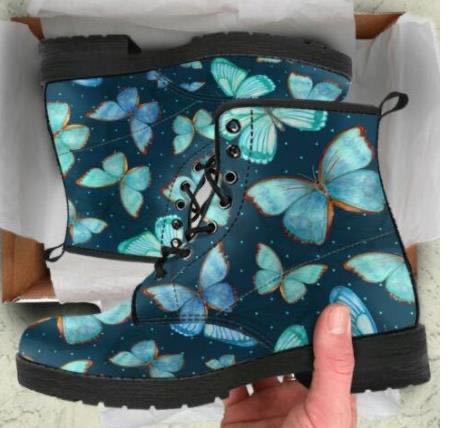 lovevop Skull Flower Print High-Top Boots Women Boot Autumn Winter Fashion Women Tooling Ankle Boots Women Boots Women Botas Mujer