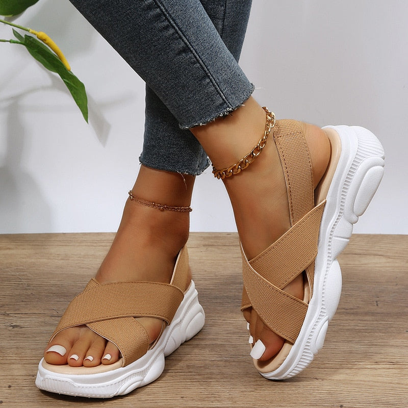 Back to school lovevop  Women's Shoes Summer  Comfort Casual Sport Sandals Women Beach Wedge Sandals Women Platform Sandals Roman Sandals Plus Size