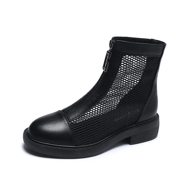 lovevop 2024 New Spring Autumn Boots, Women's Air Mesh Women Shoes, Front Ankle Boots, Chic Heels Botas Star Brand Women's Boots