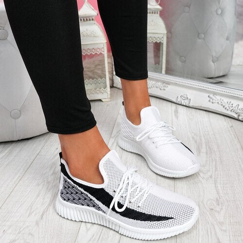 Back To School lovevop  Women Sneakers Ladies Mesh Breathable Sport Shoes Woman Mix Color Casual Vulcanized  Women's Flats Female Plus Size 43