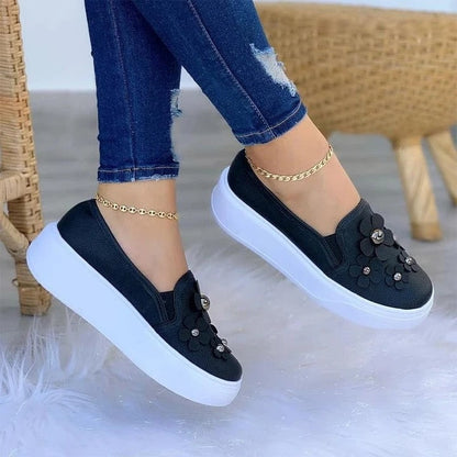 Back to school outfit  lovevop   White Shoes Women Fashion Round Toe Platform Shoes Casual Shoes Women Lace Up Flats Women Loafers Zapatos Mujer Plus Size