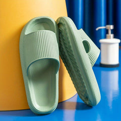 「lovevop」Women's Soft & Comfy Indoor Pillow Slides - Solid Color Open Toe Slippers for Bathroom & Home