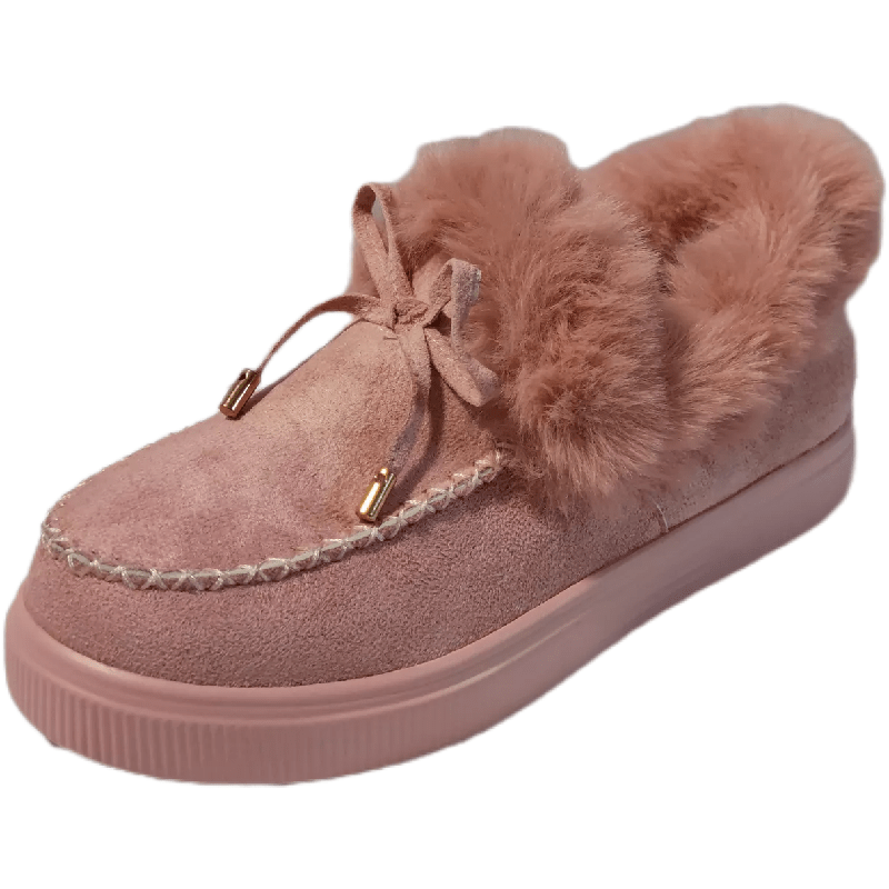 「lovevop」Women's Cozy Fleece Platform Slip-on Shoes - Perfect for Winter Weather!