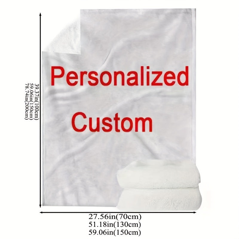 1pc Custom Digital Flannel Fleece Blanket - Unique Personalized Design, Ultra-Lightweight, Super-Soft, Warm and Cozy - Thoughtful Gift for Loved Ones, Perfect for Valentines Day, Indoor and Outdoor Use, Year-Round Comfort