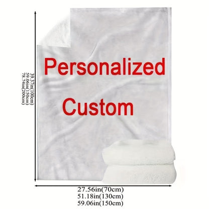 1pc Custom Digital Flannel Fleece Blanket - Unique Personalized Design, Ultra-Lightweight, Super-Soft, Warm and Cozy - Thoughtful Gift for Loved Ones, Perfect for Valentines Day, Indoor and Outdoor Use, Year-Round Comfort