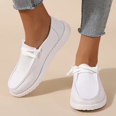「lovevop」Women's Lace Up Loafers: Lightweight Canvas Slip Ons for Casual Outdoor Footwear