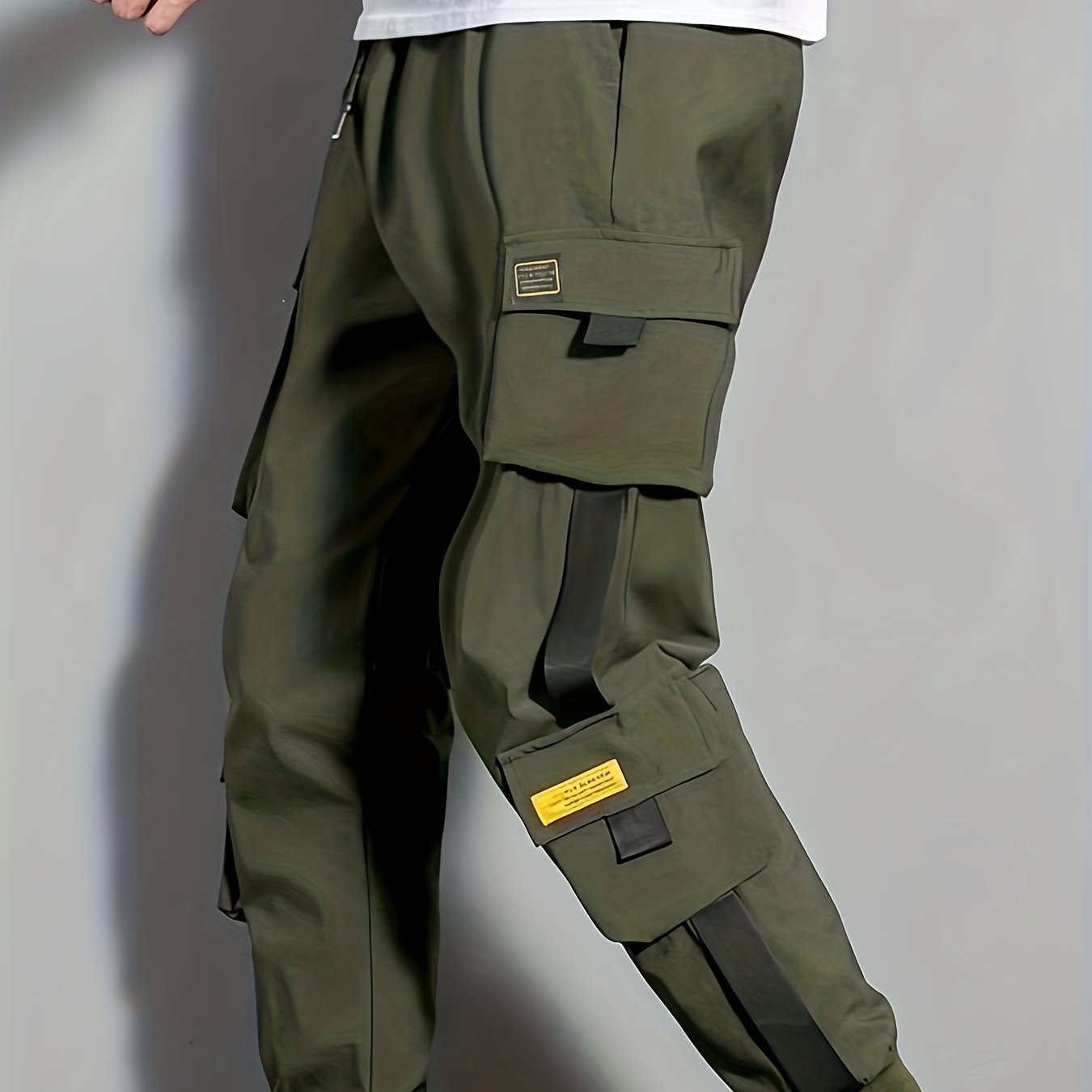 「lovevop」New Men's Thin Flap Pocket Cargo Joggers Pants