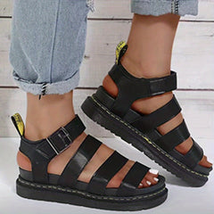 「lovevop」Women's Platform Sandals, Open Toe Ankle Buckle Strap Non Slip Shoes, Outdoor Sports Sandals