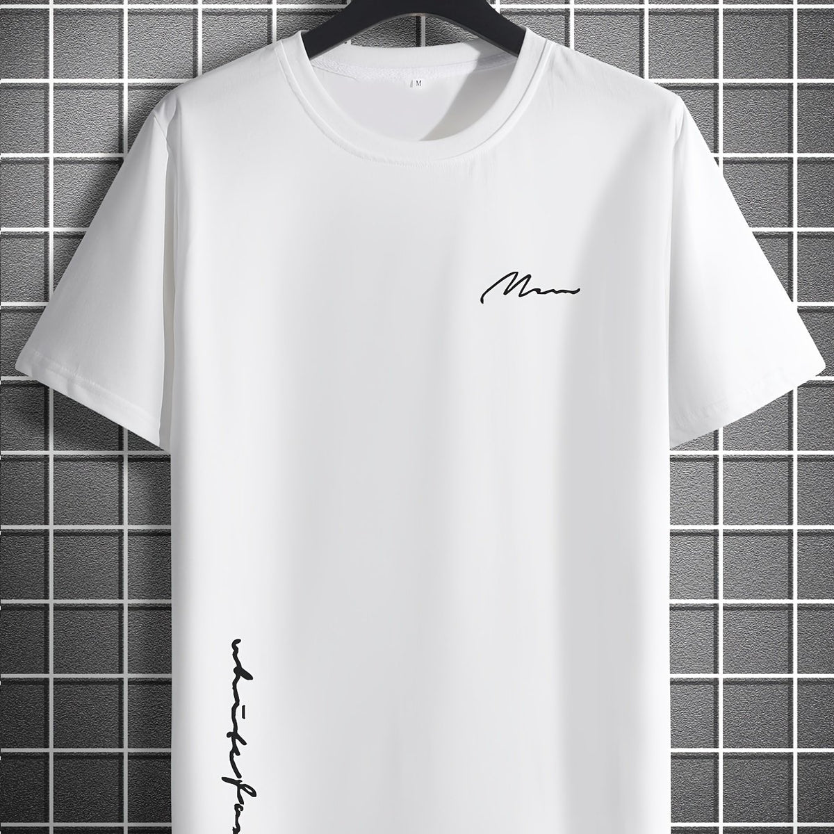 「lovevop」Men's Stylish Simple Print Short Sleeve Crewneck T-Shirt