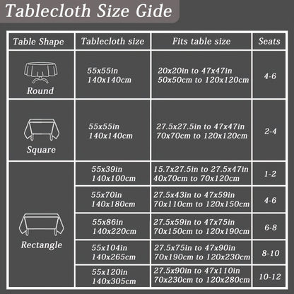 1PC Waterproof & Oil-Proof Polyester Rectangle Tablecloth, Simple Style for Picnic, Holiday Party, Home Decor