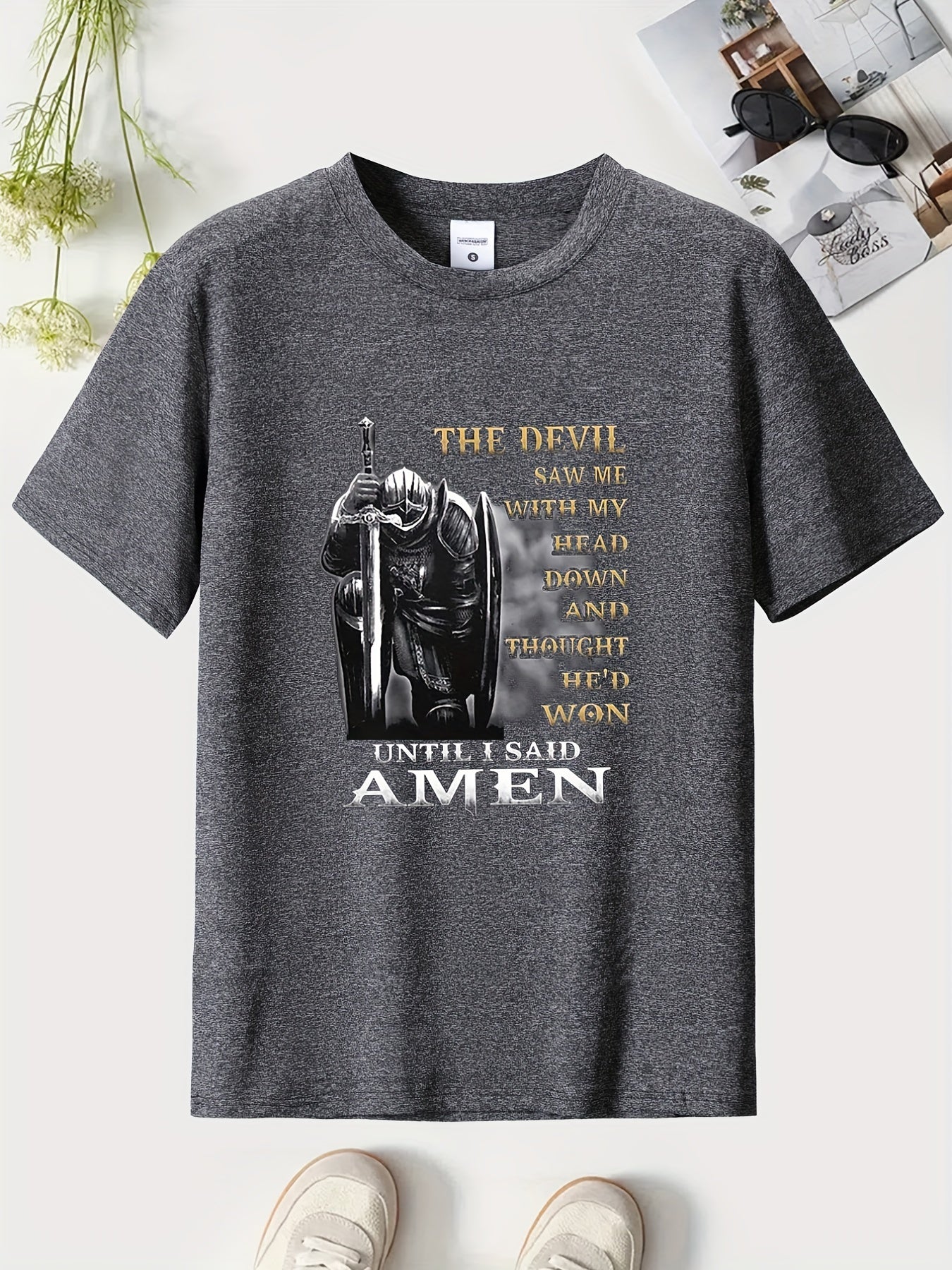 「lovevop」Men's Teddy Bear Dab Trendy Casual Round Neck Short Sleeve T-shirt For Spring And Summer