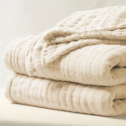 1pc Soft & Breathable Muslin Throw Blanket - 6-Layer Thermal Lightweight Blanket for Couch Bed Adults - All Season Gauze Blanket for Fall, Winter, Spring, and Ramadan - Perfect for Indoor and Outdoor Use