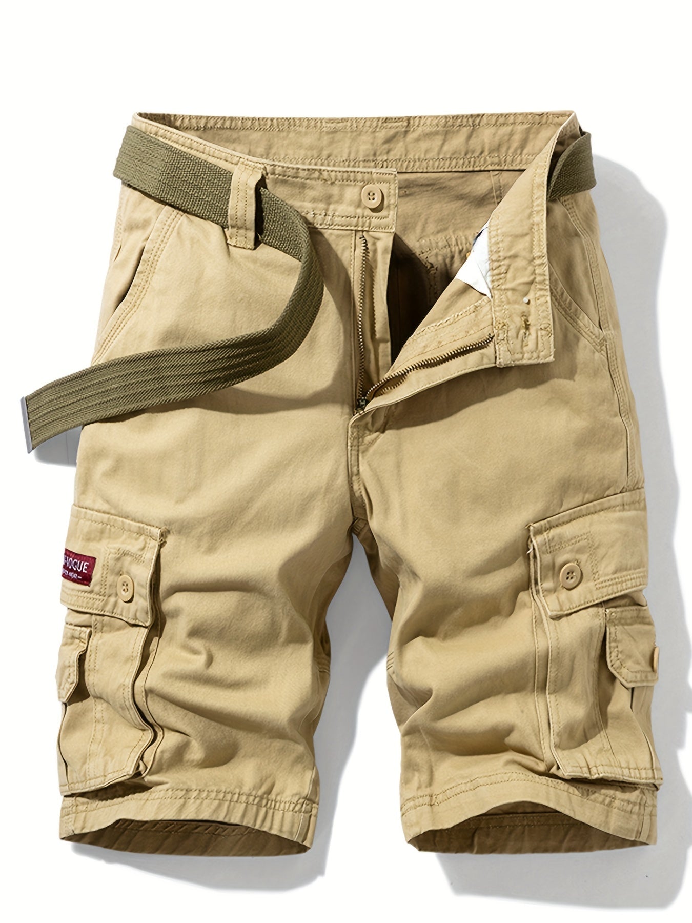 「lovevop」Spring And Summer, Men's Cargo Shorts, Pure Cotton, Casual Beach Pants, Breathable And Multipockets Without Belt